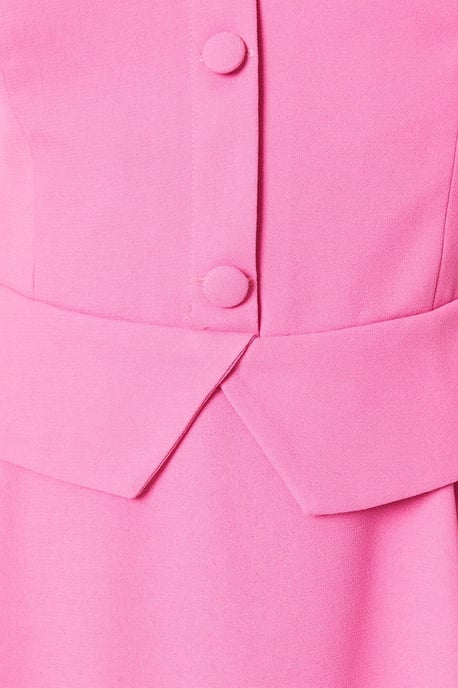 Lisa Tan Waistcoat Midi Dress With Drape Skirt