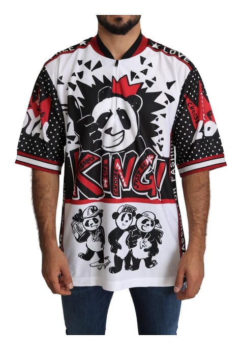 Dolce & Gabbana Heren Witte King Panda Top Polyester T-shirt - Image 1