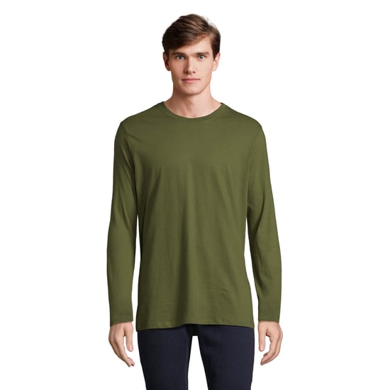 SOLS Heren Imperial Katoenen T-shirt met lange mouwen (Donkere Khaki) - Image 1