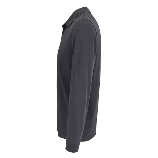SOLS Unisex poloshirt met lange mouwen van katoen voor volwassenen (Donkergrijs massief) - Image 3