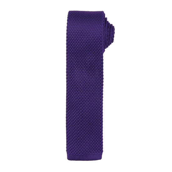 Premier Heren Slanke structuur gebreide effect stropdas (Pakket van 2) (Paars) - Image 1
