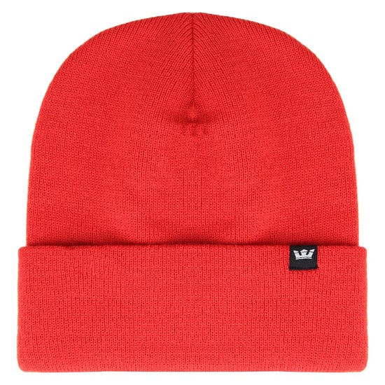 Supra Logo Rood Effen Gebreide Unisex Kroon muts C - Image 1
