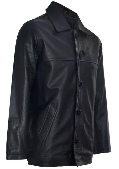 Classic Cowhide Leather Box Jacket