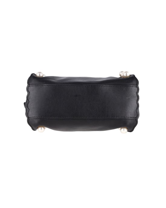 Fendi Mini Peekaboo Pearl Tote Bag in Black Calfskin Leather - Image 4