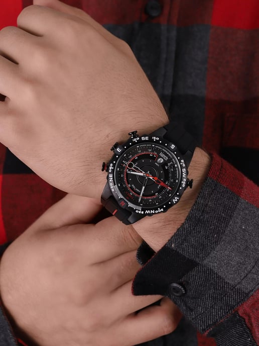 Timex Getijden/temp/kompas Heren Zwarte Horloge T2N720 - Image 5