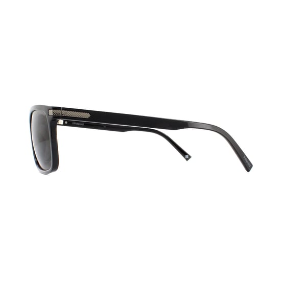 Polaroid Rectangle Mens Black Grey Polarized Sunglasses