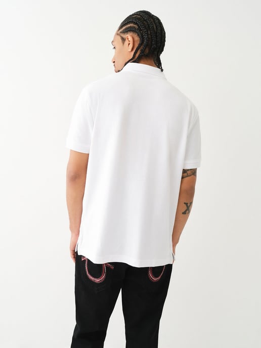Relaxed Buddha Patch Polo in White