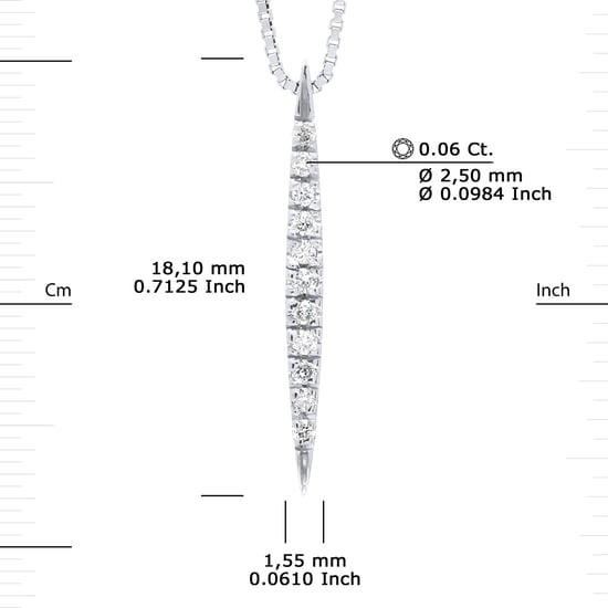DIADEMA - Necklace with Diamonds - Drop - White Gold