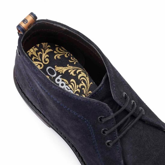 Base London Mens Kilby Suede Navy Suede Chukka Boots