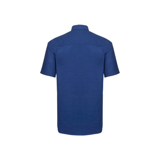Russell Collection Mens Oxford Easy-Care Short-Sleeved Shirt (Bright Royal Blue)