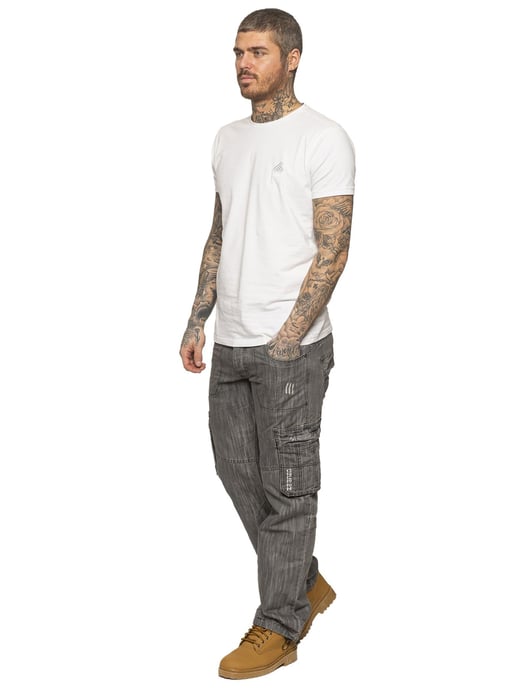 Enzo | Heren Combat Denim Jeans - Grijs - Image 6