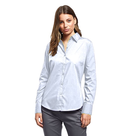 Premier Dames/Dames Popeline Blouse met Lange Mouwen (Lichtblauw) - Image 3