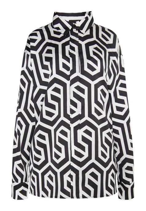 Dreimaster overhemdblouse Dames zwart en wit - Image 1