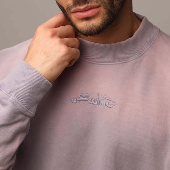 Heren Off White Laundry Script Skate Crewneck Sweatshirt in Lila - Image 3