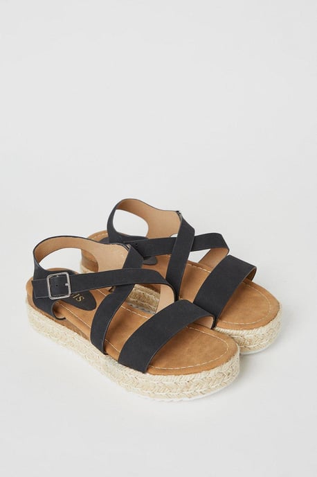 Beauty Cross Strap Espadrille Footbed Sandal