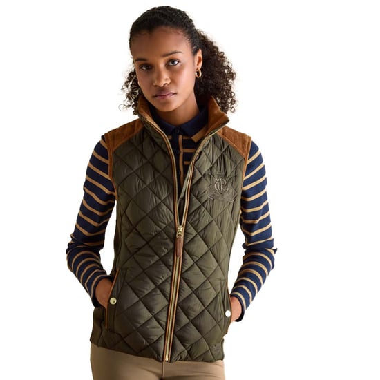 Joules Womens Braemar Luxe Showerproof Diamond Quilted Gilet