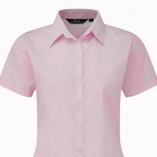 Premier Popeline blouse met korte mouwen / Gewoon werkoverhemd (Roze) - Image 2