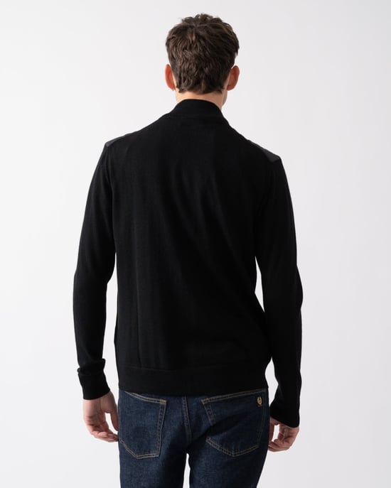 Men's Belstaff Kelbrook Zip Cardigan in Black - Image 4