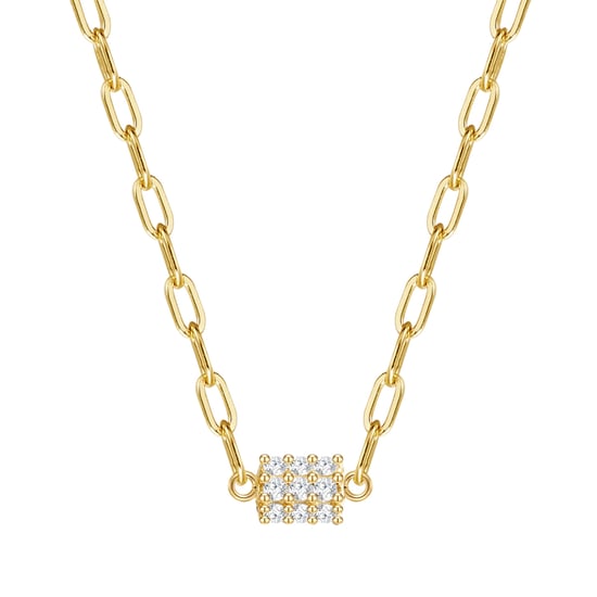Necklace with pendant sterling silver yellow gold  zirconia white Glanzstücke München