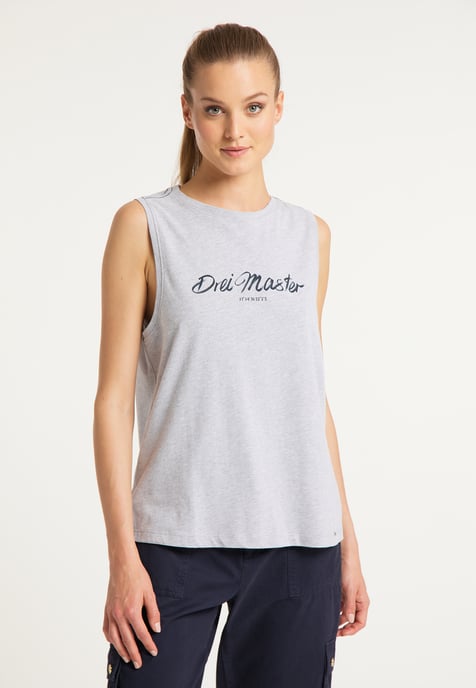 Dreimaster Top Dames licht grijs melange - Image 3