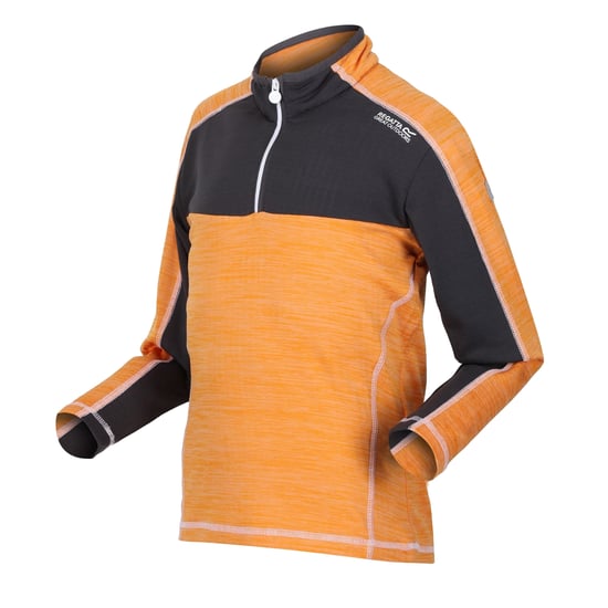 Regatta Childrens/Kids Hewley Recycled Half Zip Fleece Top (Apricot Crush/Seal Grey)