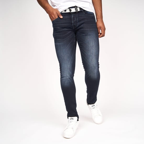Crosshatch Heren Barbeck Slim Jeans (Blauw Zwart) - Image 1