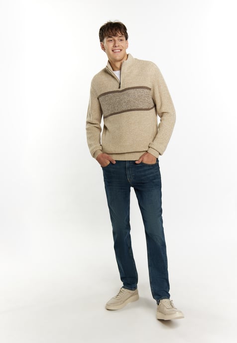 Mo Grof gebreide trui Heren Beige Veelkleurig - Image 2