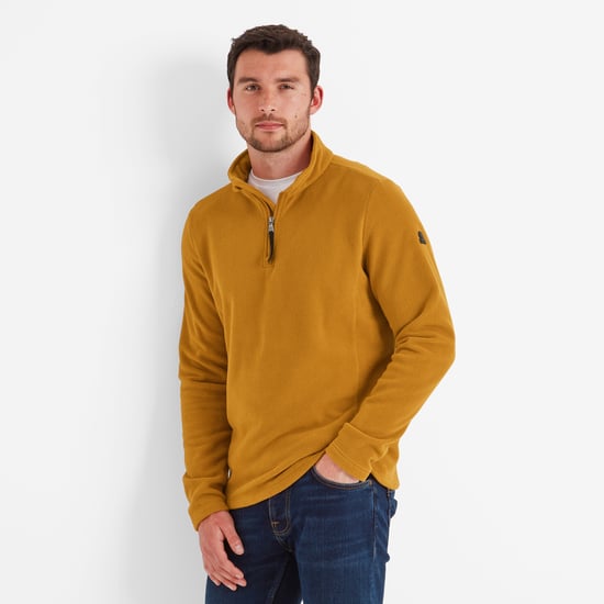 Revive Mens Fleece Zip Neck Rich Ochre