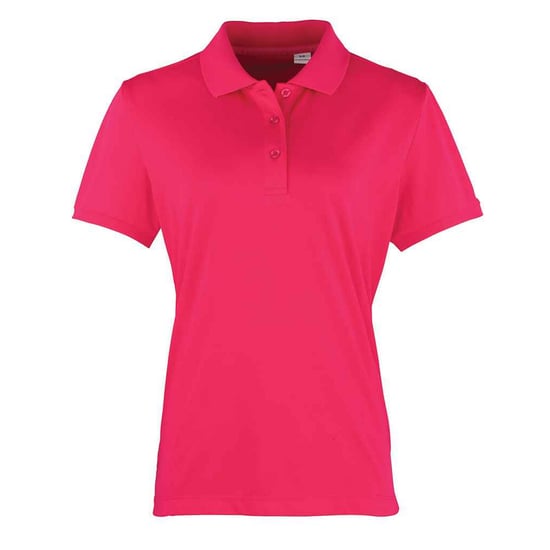 Premier Dames/Dames Coolchecker Piqué Poloshirt (Heet Roze) - Image 1