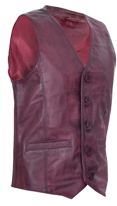 Bruinen lederen vest formeel traditioneel giletvest - Image 2