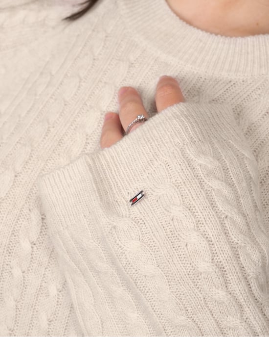 Tommy Hilfiger Cable Knit Womens Sheer Jumper Dress - Image 3