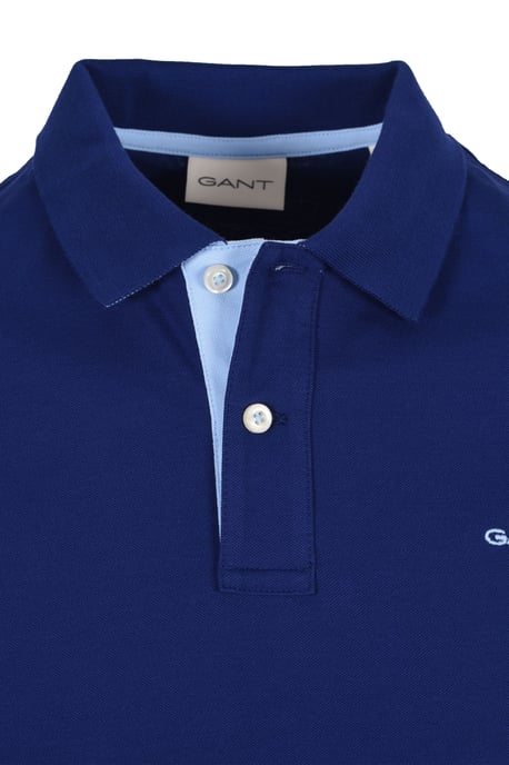 Gant Contrast Collar Ss Polo Shirt Rich Navy