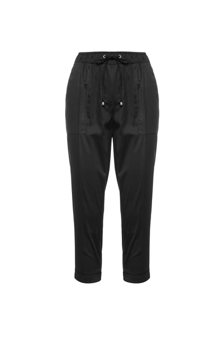 Tie Detail Trousers in Black