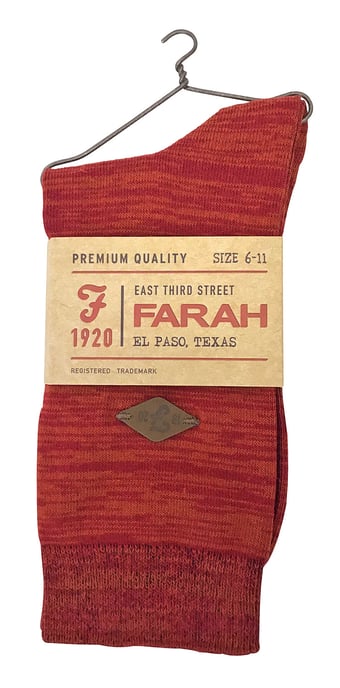 Farah - 2 Paar Heren 1920 Heldere Kleur Luxe Katoenen Dunne Casual Crew Sokken - FNS008RDAP - Image 2