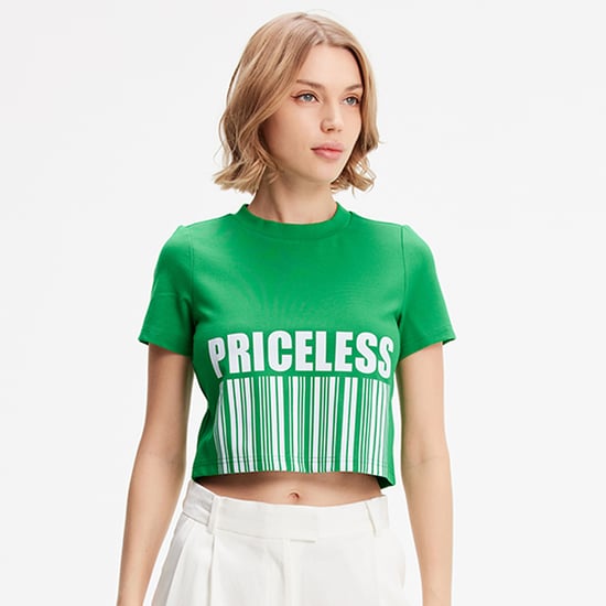 Typo print crop t-shirt - Image 1