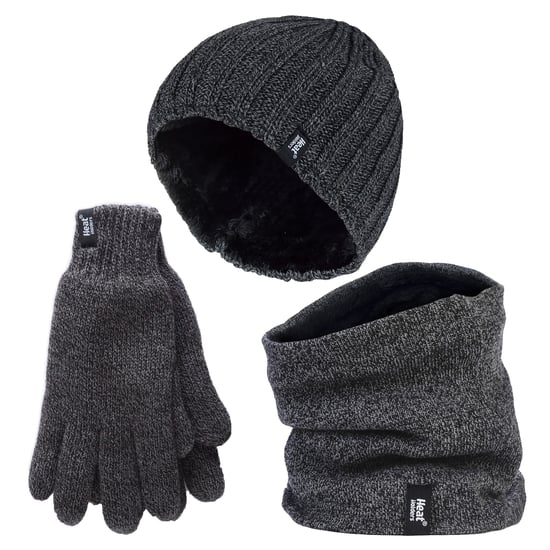 Heat Holders - Heren Muts, Sjaal & Handschoenen Set - Winter Accessoires Set - Grijs - Image 1