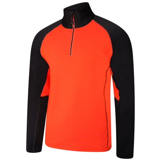 Dare 2B Mens Fuser Core Stretch Half Zip Thermal Top (Amber Glow/Black)
