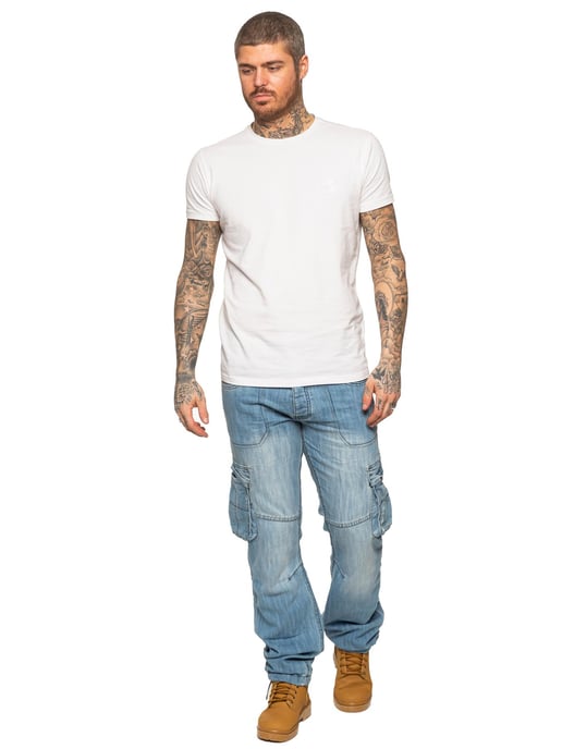 Enzo | heren Combat Denim jeans - Lichtblauw - Image 5