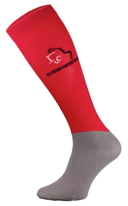 Comodo - Dames Kniehoge Paardrijsokken - Rood - Image 1
