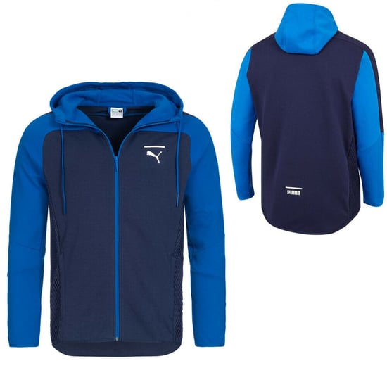Puma Mens NET Full Zip Colour Block Hoodie Sweatshirt Jacket Navy 577173 03
