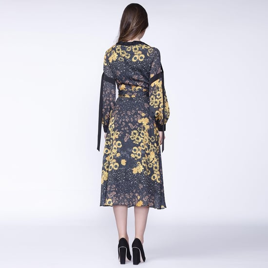 Bloemenprint wrap midi -jurk - Image 2