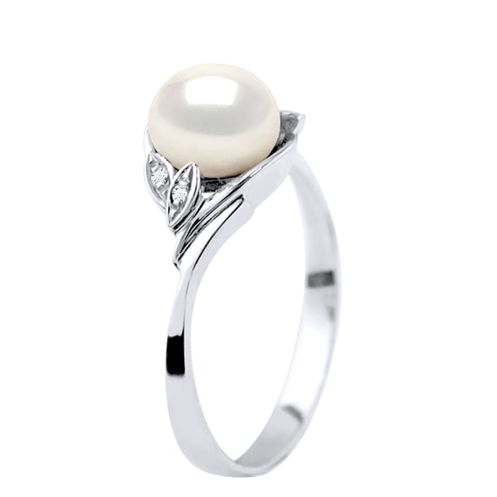 DIADEMA - Ring - White Gold - Real Freshwater Pearls - White