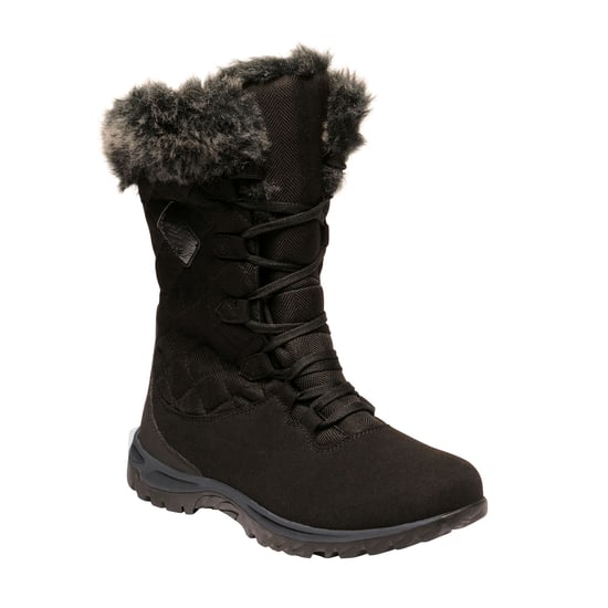 Regatta Great Outdoors Womens/Ladies Newley Faux Fur Trim Thermo Boots (Black/Briar Grey)