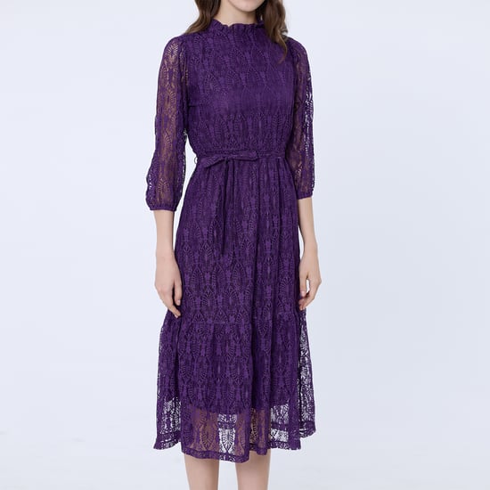 Fit-and-flare kanten jurk - Image 5