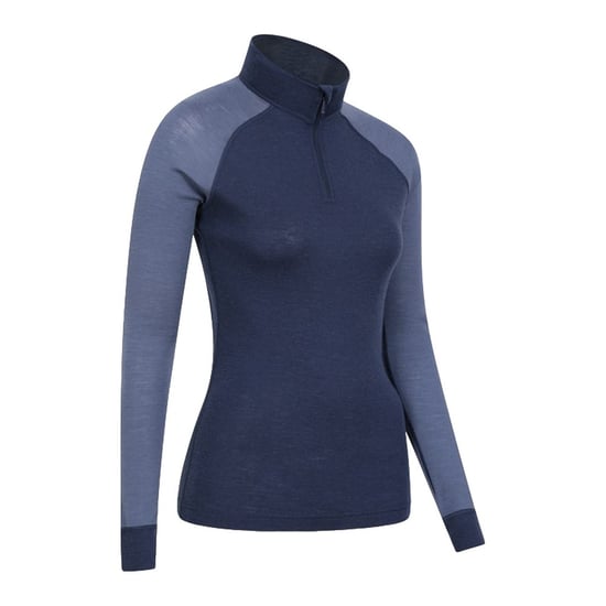 Mountain Warehouse Dames Merino Wol Zip Neck Thermo Top (Navy) - Image 2