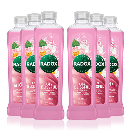 Radox 100% Nature Inspired Fragrances Bath Soak Feel Blissful, 6x500ml