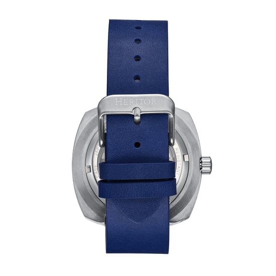 Heritor Automatic Davenport Engraved-Case Leather-Band Watch w/ Date