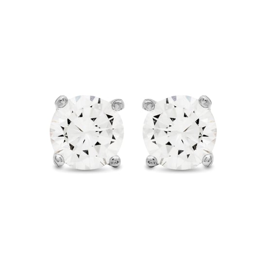Luxenter oorbellen, basis 925 sterling zilver en glanzende zirkonia met gerhodineerde afwerking - Image 1