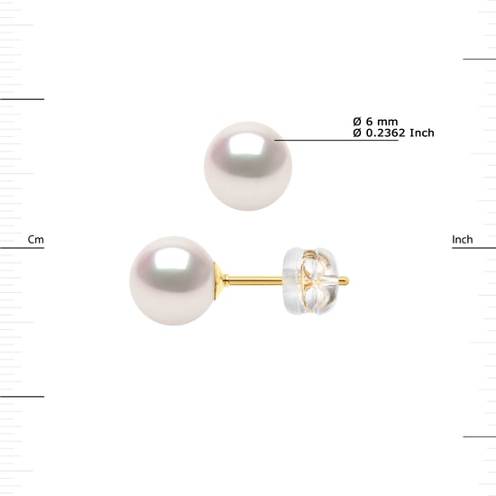 DIADEMA - Earrings - Yellow Gold and Japanese Akoya Cultured Pearl