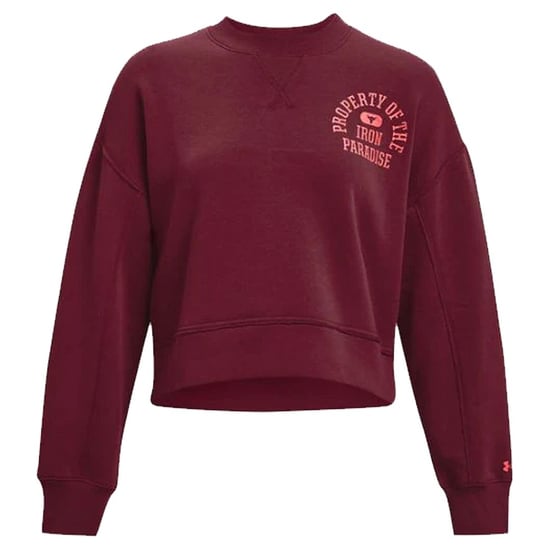 Under Armour Project Rock Womens Burgundy Fleece Sweater